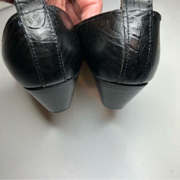 Tic tac toes Black Leather Embossed Loafers Sz 8 - Picture 10 of 12